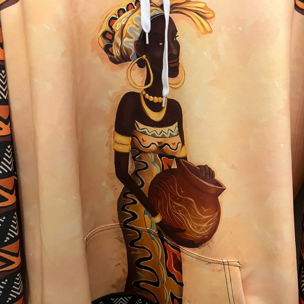 African Art Print‎ Hoodie Tribal Graphic Pullover